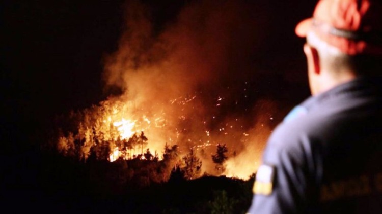 16.000 turistas huyeron de un incendio forestal en la isla griega de Rodas